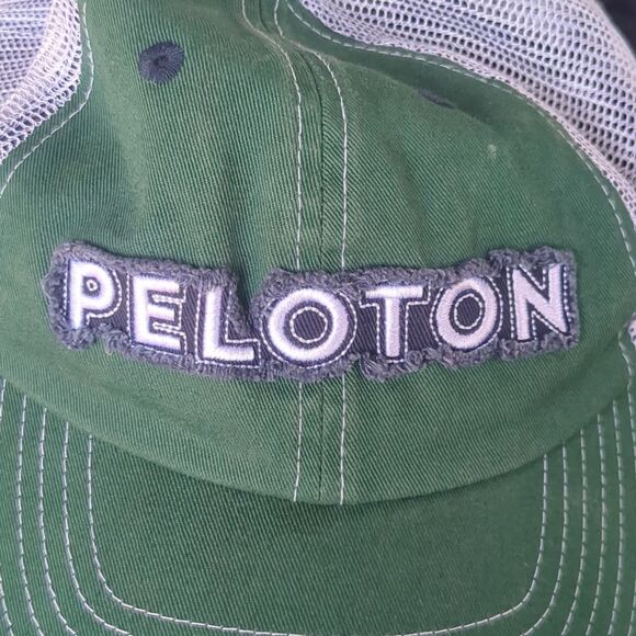 PELOTON Hat Green/Blue White Baseball Cap Snap Back Adjustable Hat Embroidered - Picture 6 of 7